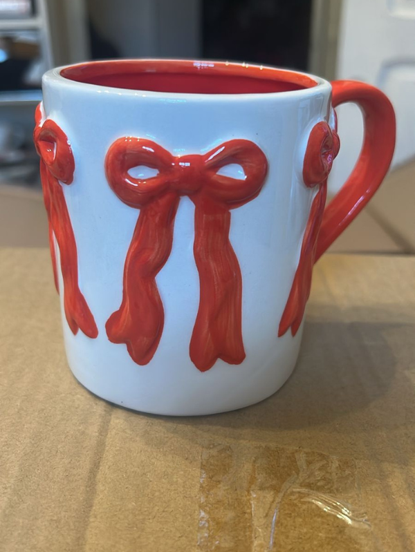 Caneca Laço ( Branca e vermelha )