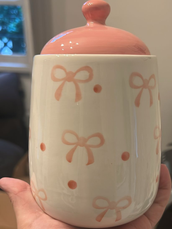 Pote decorativo - Laço Rosa